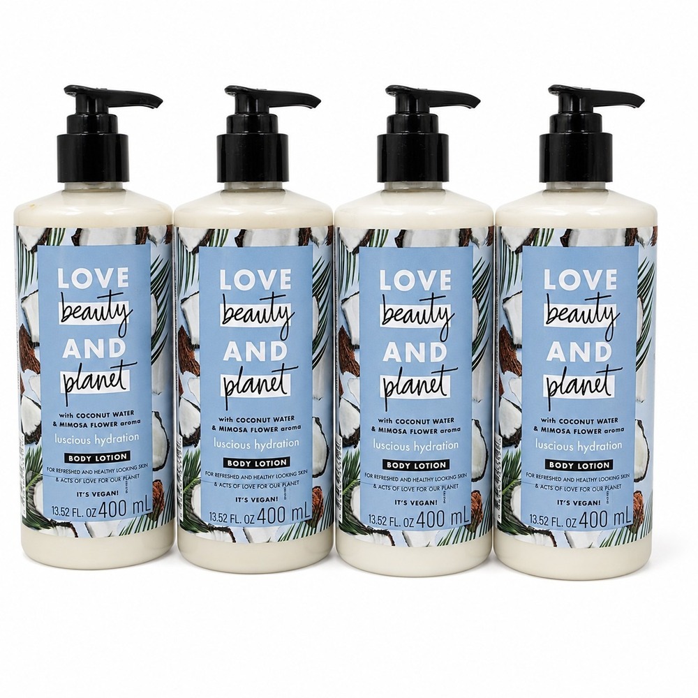 (X4) Love Beauty And Planet Coconut Water Mimosa Body Lotion 13.52 Oz Lot Of 4